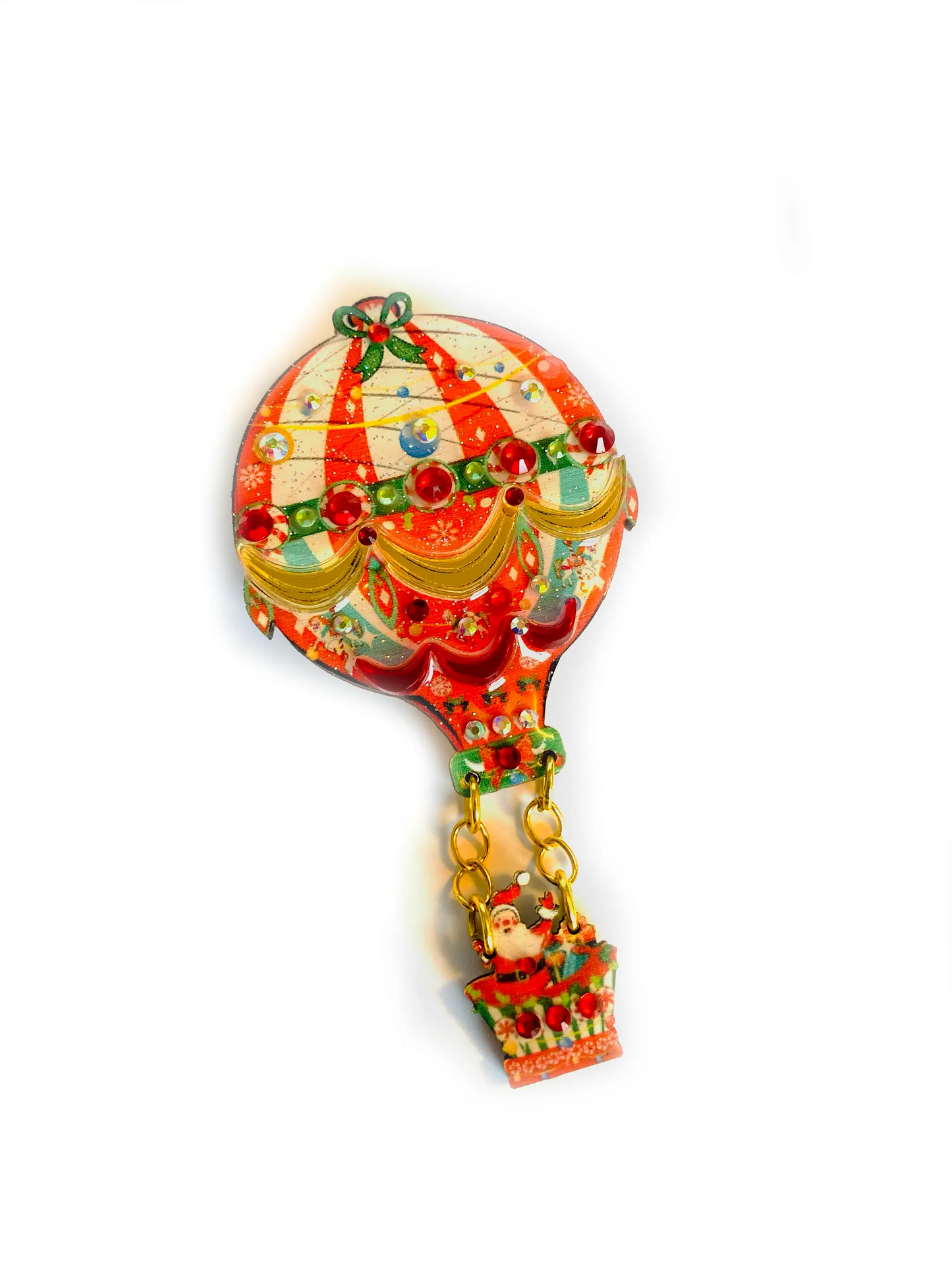 Christmas Hot Air Balloon Brooch by Rosie Rose Parker-2