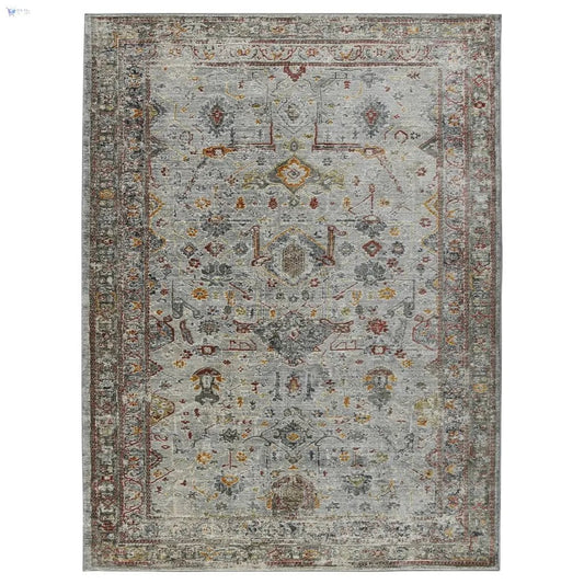 3' X 5' Gray Rust And Brown Medallion Area Rug