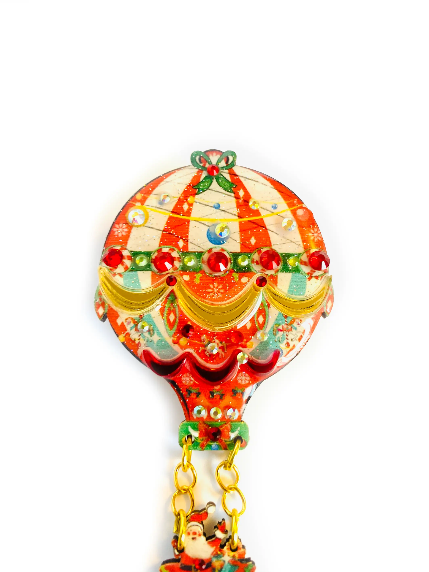 Christmas Hot Air Balloon Brooch by Rosie Rose Parker-3